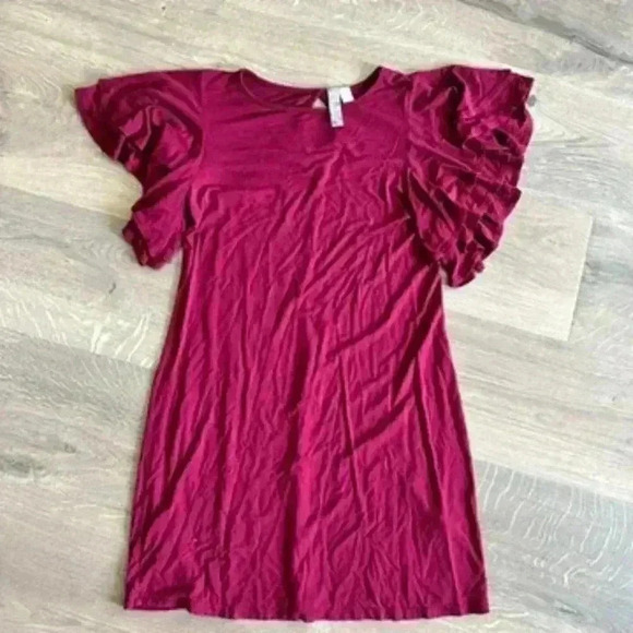 Maroon teeshirt dress - Picture 1 of 6
